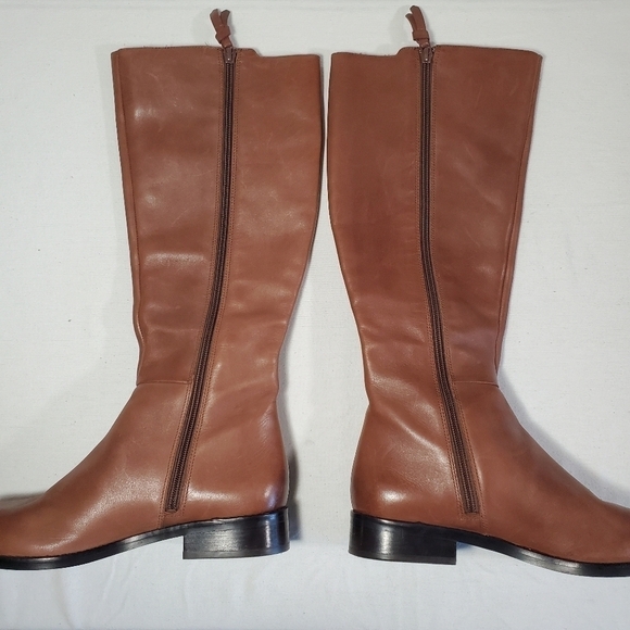 Cole Haan Katrina Tall Tan Riding Leather Boots Size 8 - Picture 4 of 17